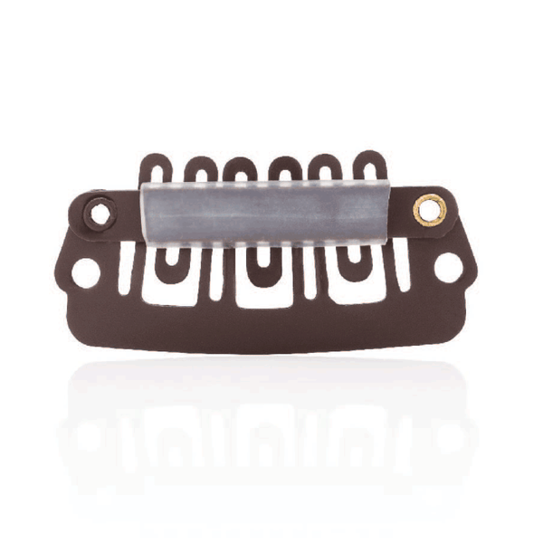 6-FINGER SILICONE CLIPS - MEDIUM BROWN, 12PC/BAG